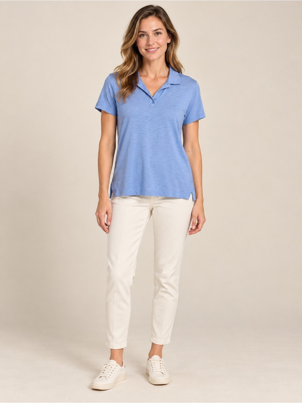 Vineyard Vines Women Light Blue Pima Cotton Modal Polo Shirt Small